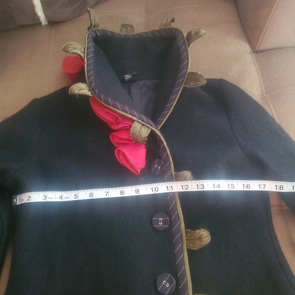 Fashion ART Rose & Leaf Wool Jacket Art2Wear - Picture 9 of 15